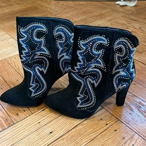 Steve Madden, “SADLEUP” rhinestone bootie